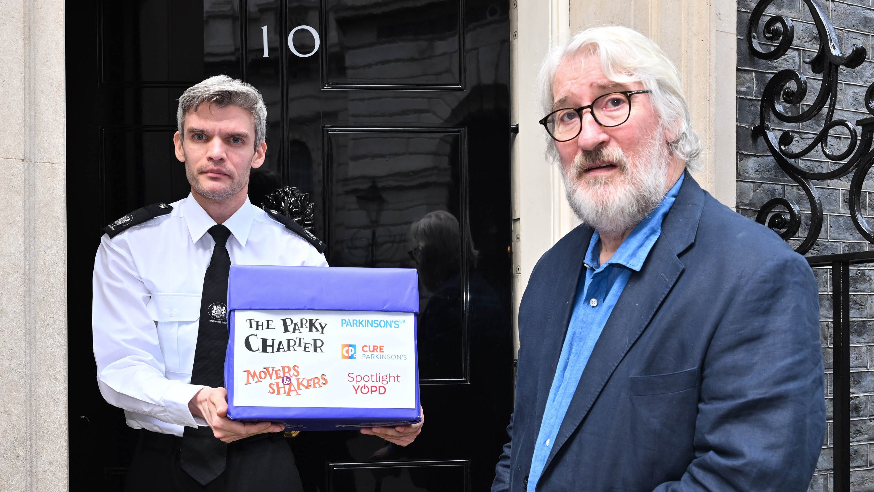 Jeremy Paxman marked World Parkinson’s Day by handing in the petition to Downing Street, asking for more support for people with the condition
