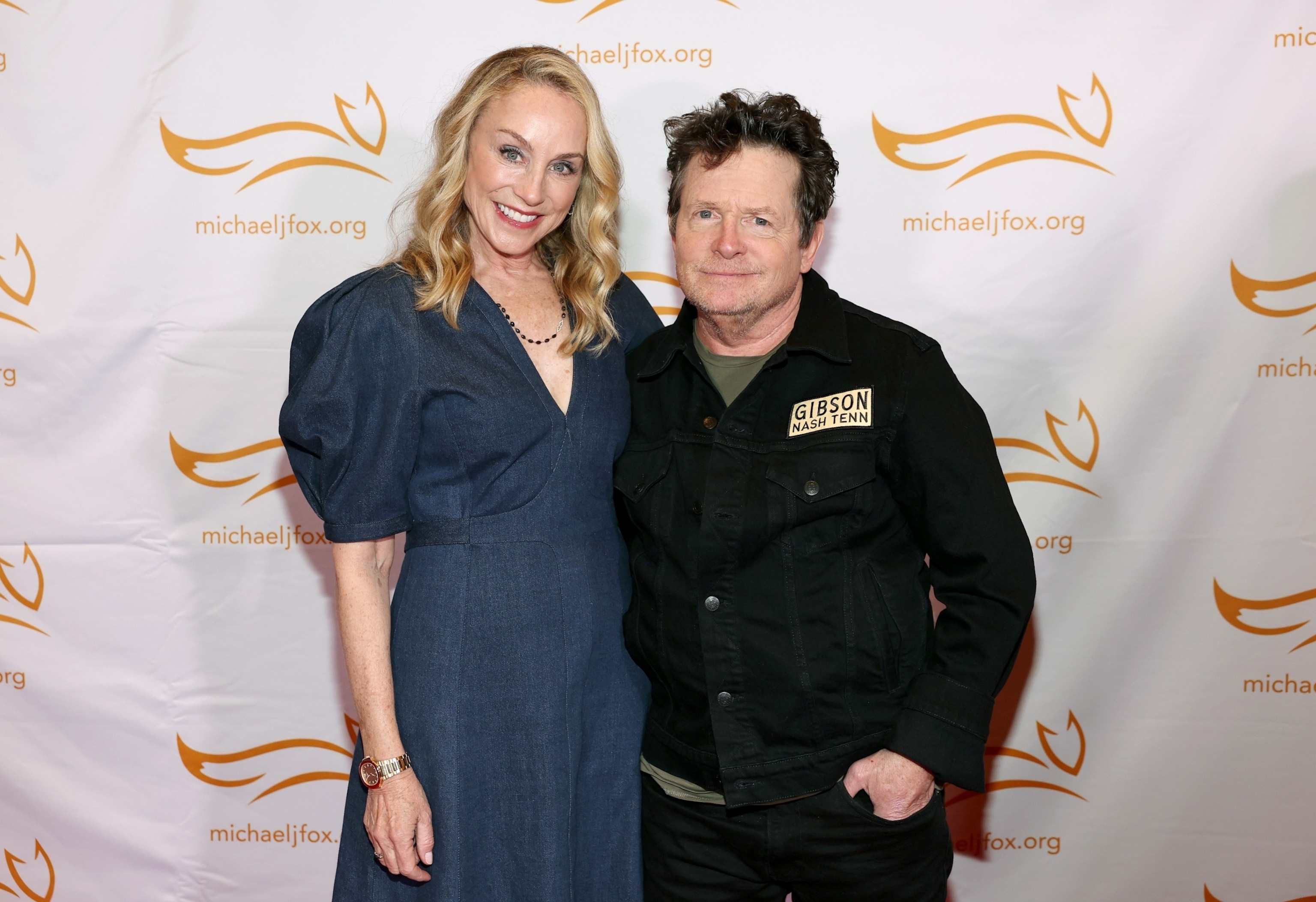 PHOTO: Tracy Pollan and Michael J. Fox attend "A Country Thing Happened On The Way To Cure Parkinson's" benefitting The Michael J. Fox Foundation, at The Fisher Center for the Performing Arts on April 2, 2024 in Nashville, Tenn.