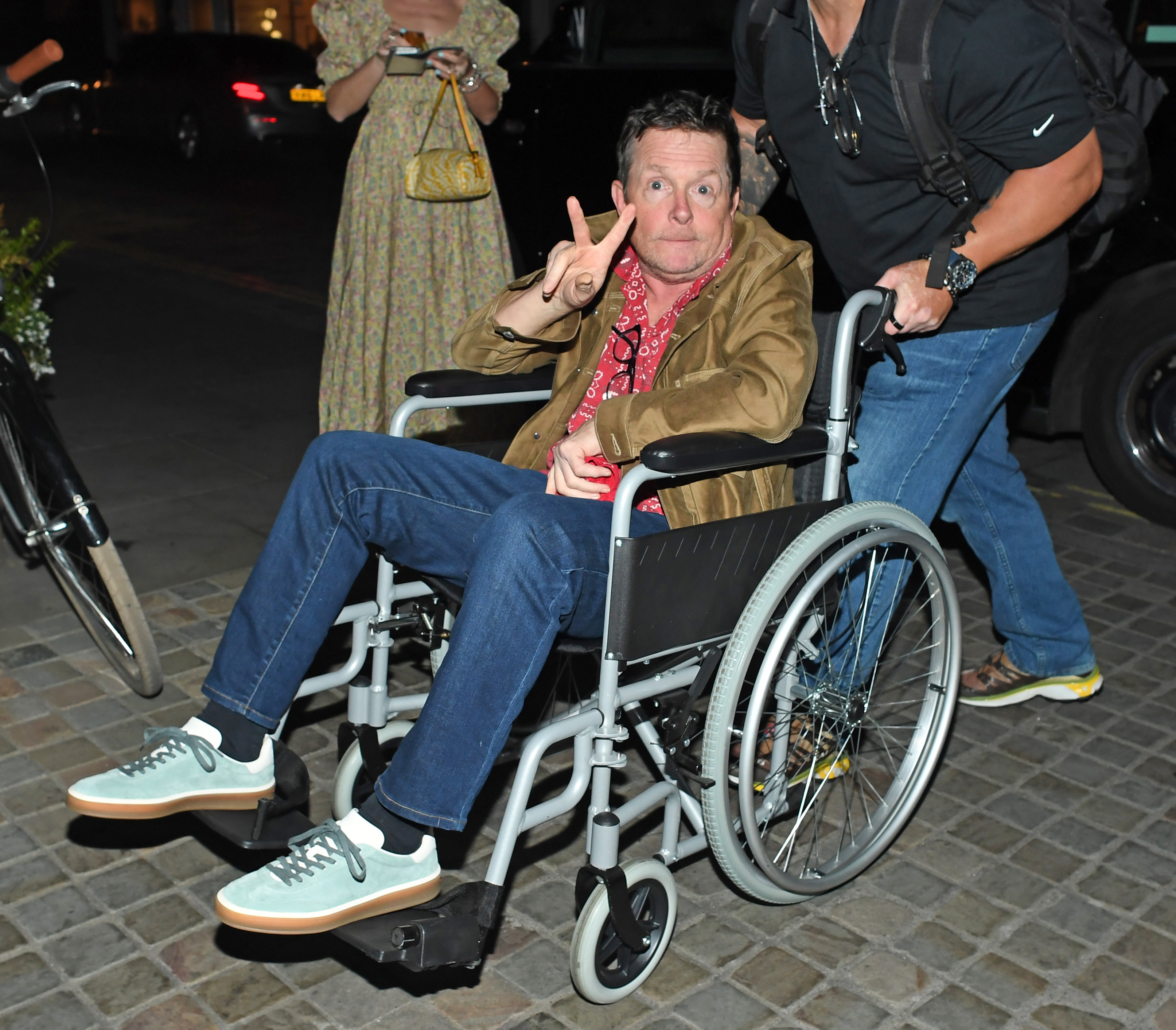 Michael enjoys a London night out last week