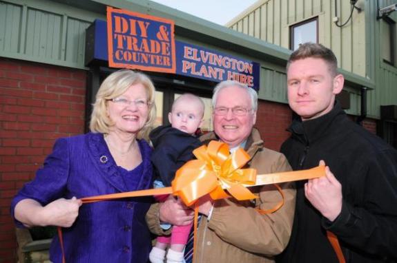 Sue, Izzy, Ken and Tim Garland at Elvington Plant Hire in 2012