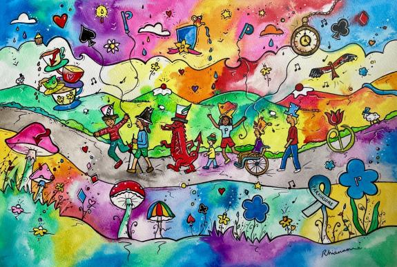 The painting was won by Amelia