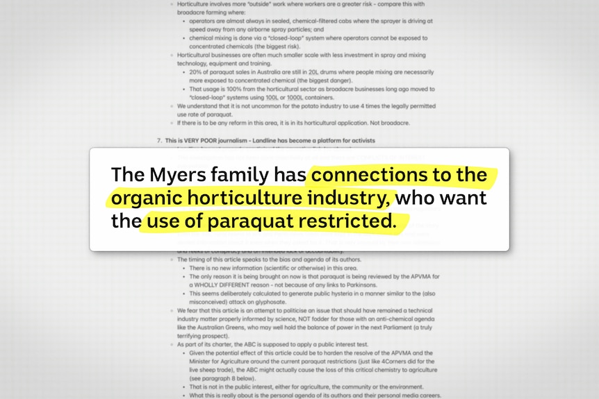 A graphic highlighting the words "connection to organic horticulture industry". 