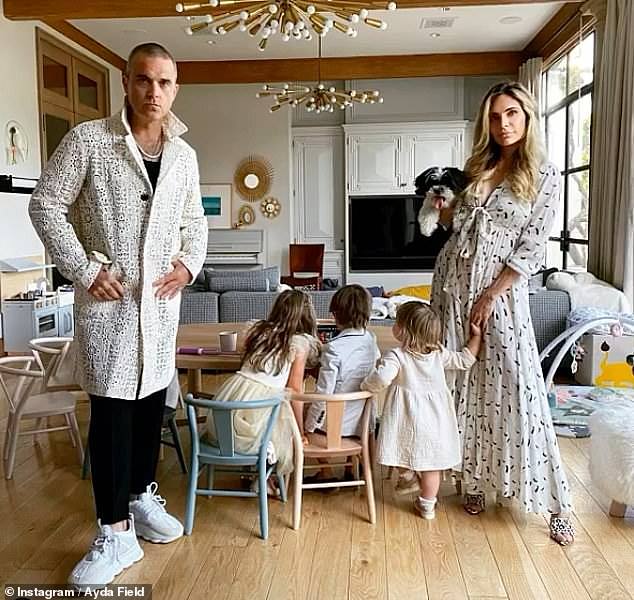 Robbie and Ayda share Theodora, affectionately known as Teddy, 12, Charlie, nine, five-year-old Coco, and Beau, 19 months