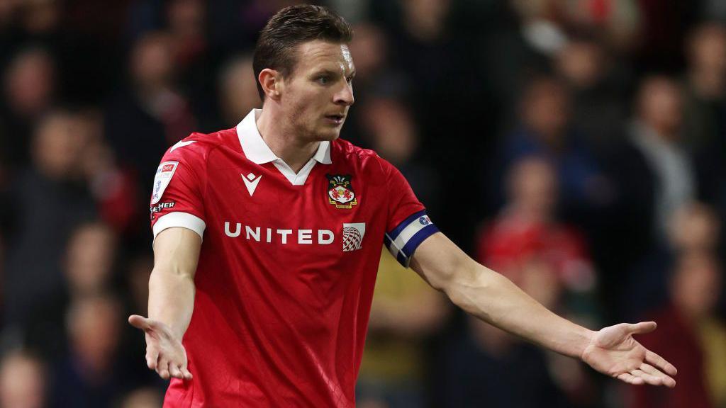 Paul Mullin in action for Wrexham against Birmingham City in League One during the 2024-25 season