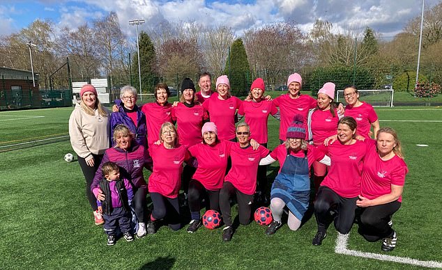 Kirsten with the Parkinson's Pioneers, a football team for people with the condition