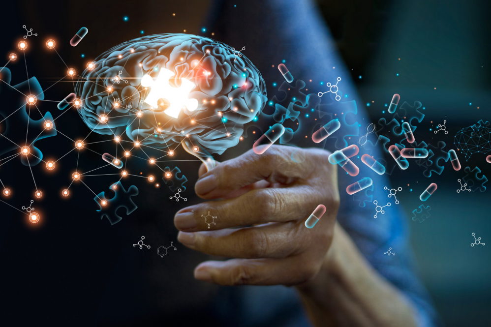 AdobeStock Image of brain inflammation and medication